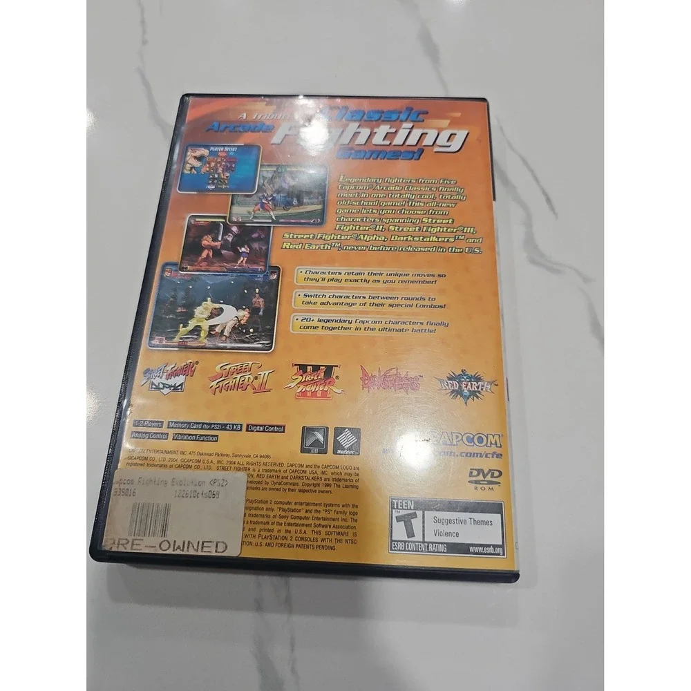 Capcom Fighting Evolution (Sony PlayStation 2, 2004) PS2 Tested Game Disc & Case